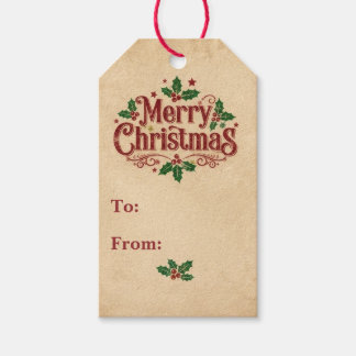 Etiqueta de regalo de Navidad en papel kraft de me