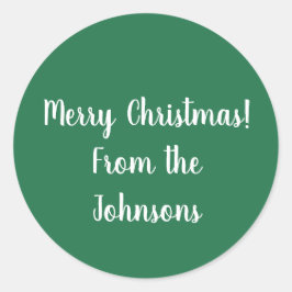 Etiqueta de Regalo de Navidad Familia Nombre Verde