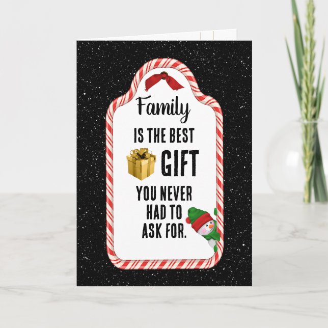 Etiqueta de regalo de Navidad familiar (Anverso)
