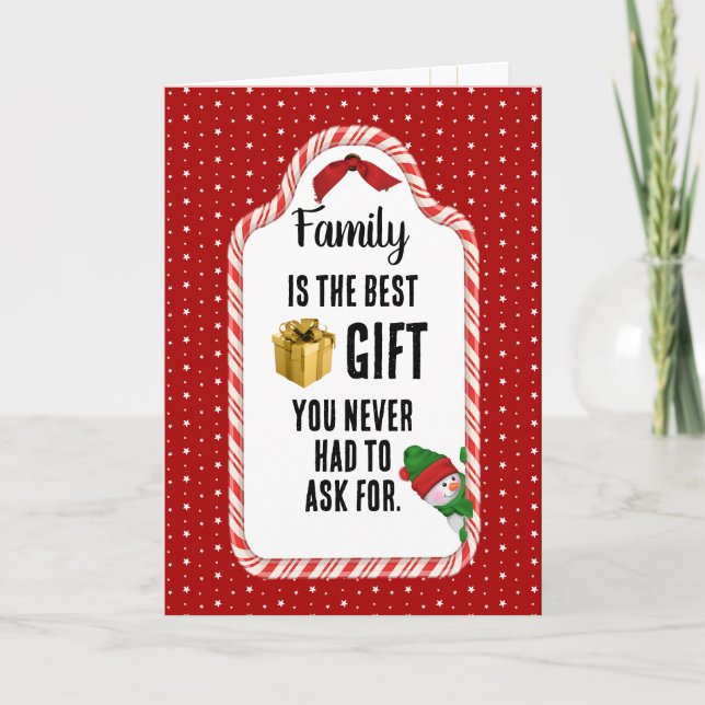 Etiqueta de regalo de Navidad familiar (Anverso)