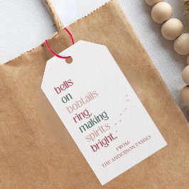 Etiqueta de regalo de Navidad Festiva que ilumina