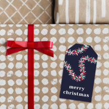 Etiqueta de regalo de Navidad Garland de Purpurina