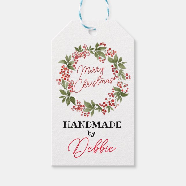 Etiqueta de regalo de navidad hecha a mano (Anverso)