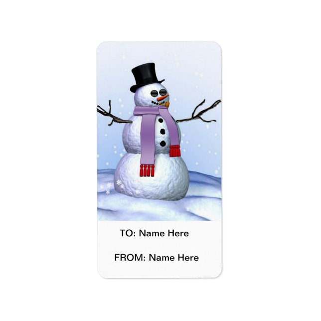 Etiqueta de regalo de Navidad helada (Frente)