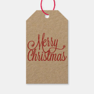 Etiqueta de regalo de navidad (kraft)