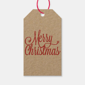 Etiqueta de regalo de navidad (kraft)