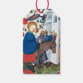 ETIQUETA DE REGALO DE NAVIDAD MARÍA EN BURRO PINTU