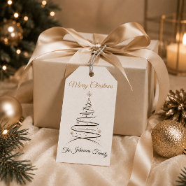 Etiqueta de regalo de Navidad minimalista elegante