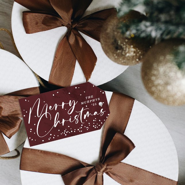 Etiqueta de regalo de Navidad moderna roja para bo (Subido por el creador)