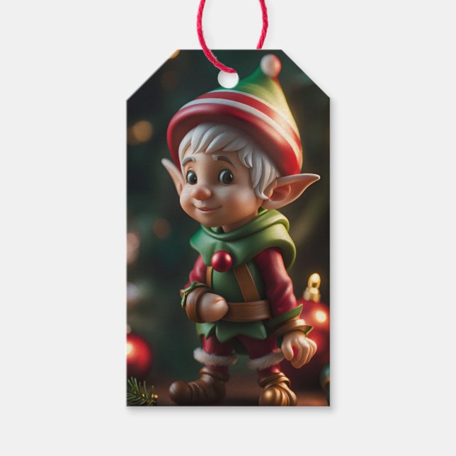 Etiqueta de regalo de Navidad para duende (Anverso)