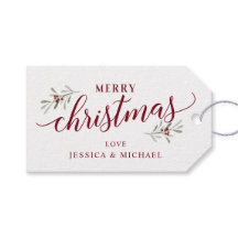 Etiqueta de regalo de Navidad para regalos hechos