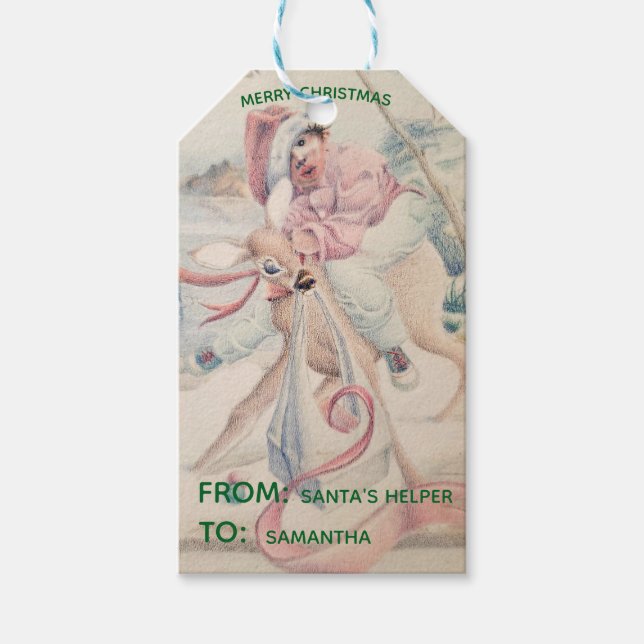Etiqueta de regalo de Navidad personalizada (Anverso)