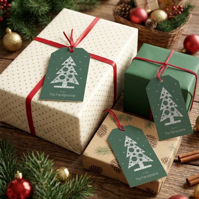 Etiqueta de regalo de Navidad personalizada con ár (Subido por el creador)