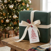 Etiqueta de regalo de Navidad personalizada con ár