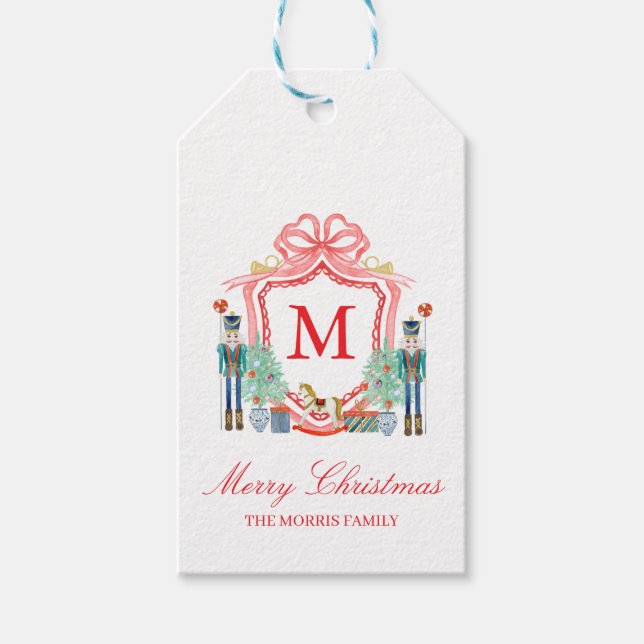 Etiqueta de regalo de Navidad personalizada con mo (Anverso)