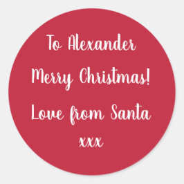 Etiqueta de Regalo de Navidad Roja Personalizada c
