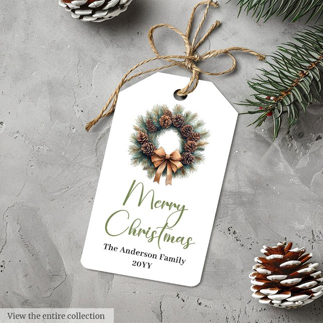 Etiqueta de regalo de Navidad rústica neutral bohe (Trendy Bohemian Rustic Christmas Gift Tag Template

)