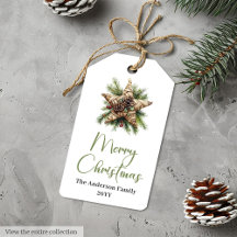 Etiqueta de regalo de Navidad simple rústica bohem