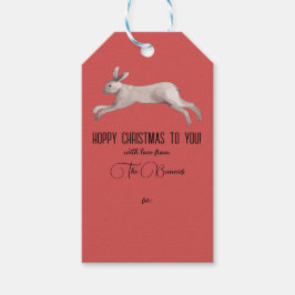 Etiqueta de regalo de Navidades de conejo acuático