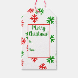 Etiqueta de regalo de Navidades de copos de nieve 