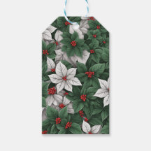 Etiqueta de regalo de Navidades de elegancia botán