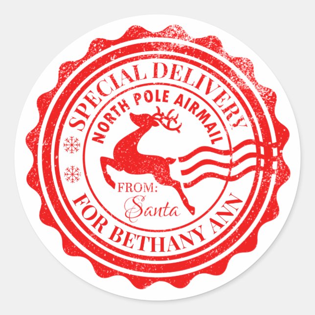 Etiqueta De Regalo De Navidades De Entrega Especia (Anverso)