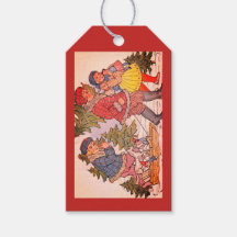 Etiqueta de regalo de NAVIDADES de FOLK ART