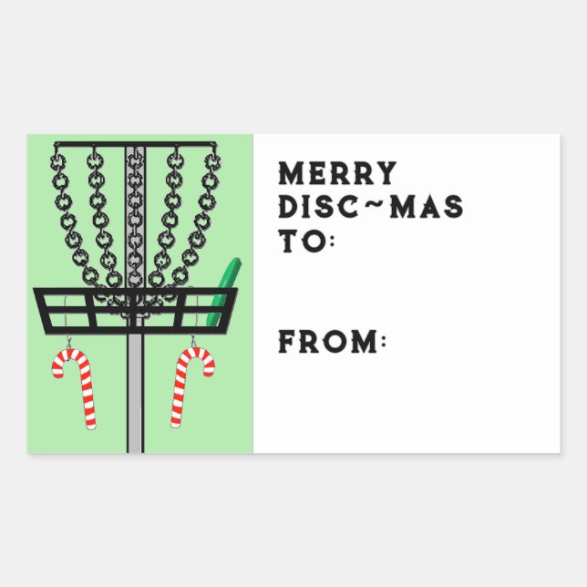Etiqueta de regalo de Navidades de golf de disco (Anverso)