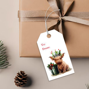 Etiqueta de regalo de Navidades de la Corona de la