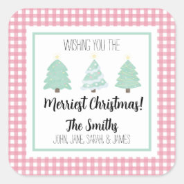 Etiqueta de regalo de Navidades de la familia Past