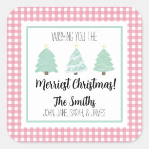 Etiqueta de regalo de Navidades de la familia Past