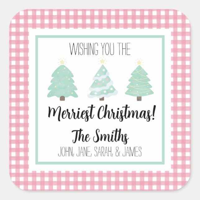 Etiqueta de regalo de Navidades de la familia Past (Anverso)