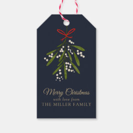 Etiqueta de regalo de Navidades de mistletode mari