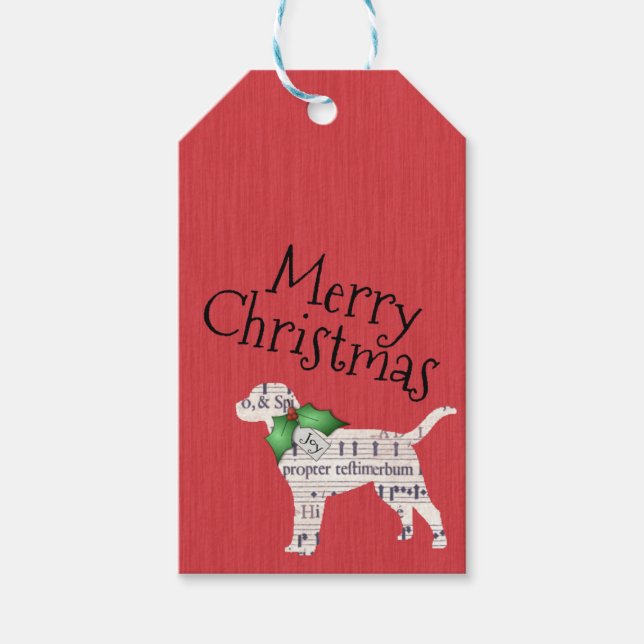 Etiqueta de regalo de Navidades de perro (Anverso)