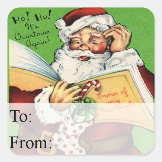 Etiqueta de regalo de Navidades de personas agrada (Anverso)