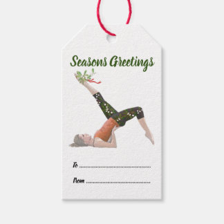 Etiqueta de regalo de Navidades de pilates
