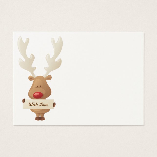 Etiqueta de regalo de Navidades de renos (Frente)