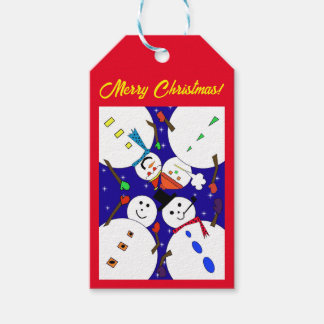 Etiqueta de regalo de Navidades de Snowman