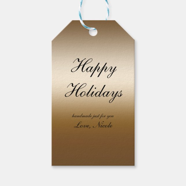 Etiqueta de regalo de Navidades de vacaciones metá (Anverso)