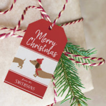 Etiqueta de regalo de navidades Doxie personalizad
