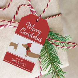 Etiqueta de regalo de navidades Doxie personalizad