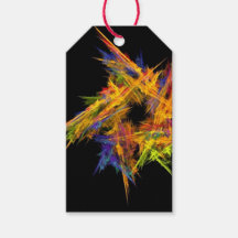 Etiqueta de regalo de Navidades estrella fractal