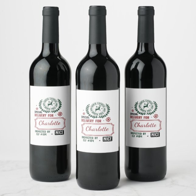 Etiqueta de regalo de Navidades festivos (Botellas)