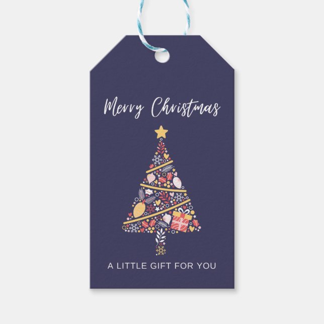 Etiqueta de regalo de Navidades mínimos (Anverso)
