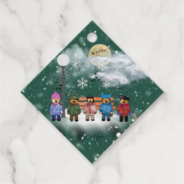 Etiqueta de regalo de Navidades quintetos festivos