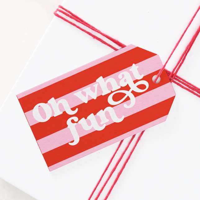 Etiqueta de regalo de Navidades Retro Rojo Rosa (Subido por el creador)