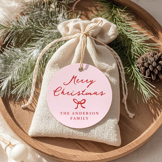 Etiqueta de regalo de Navidades rosados de remolqu (Subido por el creador)