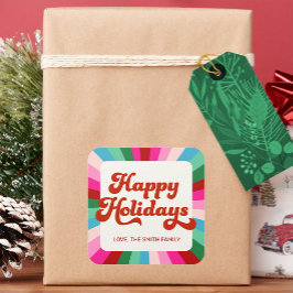 Etiqueta de regalo de Navidades rosados del arcoir