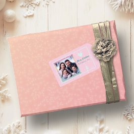 Etiqueta de regalo de Navidades rosados Purpurinas