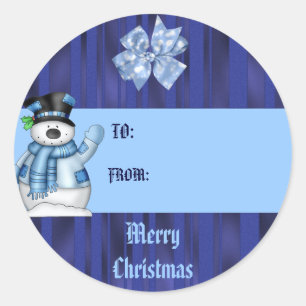 Etiqueta de regalo de navidades Snowman
